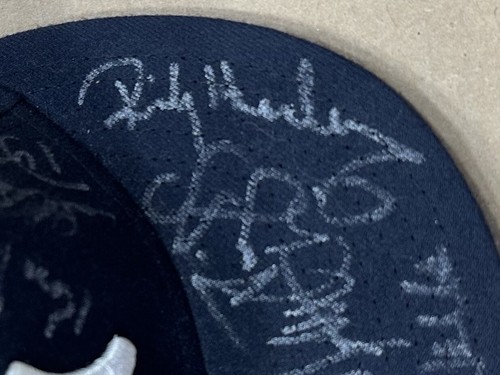 Yankees Signed Old Timers Day Hat Rickey Henderson David Wells Cone 12 Auto Coa - Picture 3 of 16