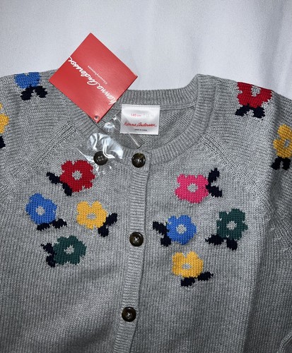 NWT Hanna Andersson Girls 140 10 Autumn Cardigan Sweater GRAY + Flowers Cotton - Bild 1 von 24