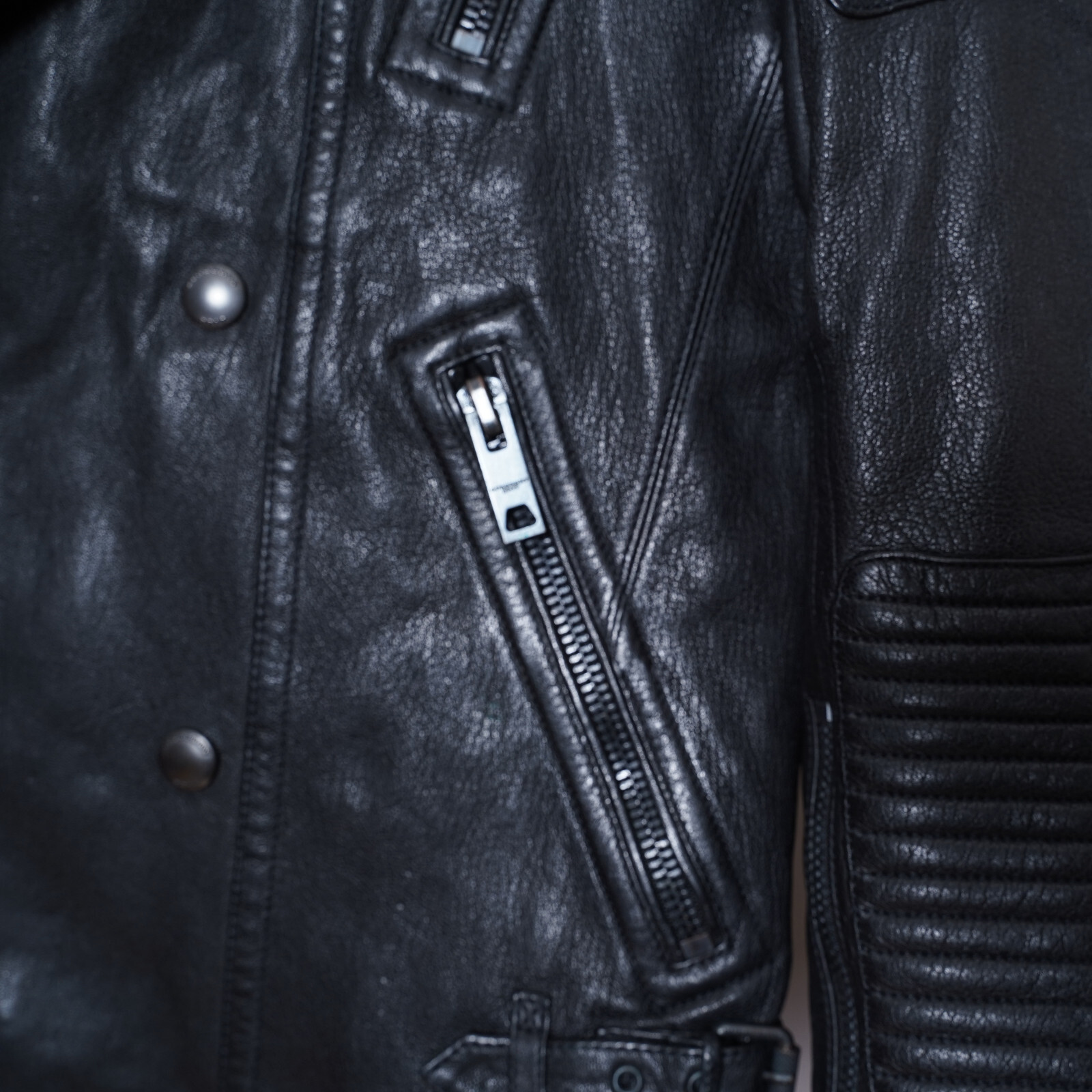 BURBERRY Leather Jacket LARGE Mens Black Brit Biker Runway Prorsum L Grail thumbnail 14