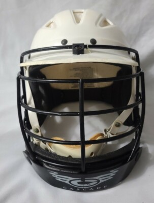 Cascade White Lacrosse Helmet Size L w/Adams Pro 50 Chin Strap (Pre-Owned)