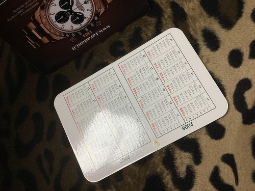 2006 2007 ROLEX CALENDAR Calendario for Daytona Submariner Gmt Explorer Datejust - Foto 7 di 9