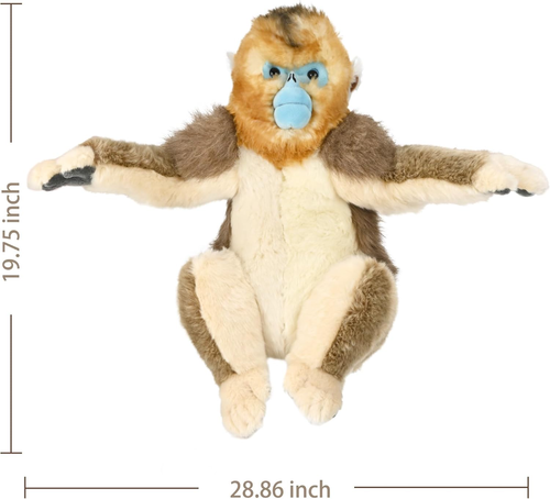 Golden Monkey Plush, Realistic Ape Stuffed Animal, Cute Plush Toy Gift for Kids, - Picture 7 of 7