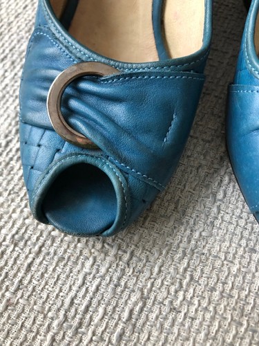 PEPE JEANS LONDON Mujer Zapatos Cuero Tacón Azul Puntera Abierta Talla EU38 - Imagen 3 de 15