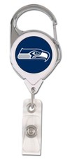 SEATTLE SEAHAWKS PREMIUM METAL RETRACTABLE ID BADGE HOLDER KEY CHAIN WINCRAFT   