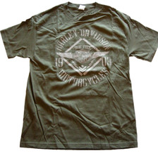 Harley-Davidson Men's S/S T-Shirt, Large, Ride Free B&S Logo, Cotton, Green