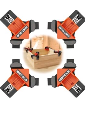Corner Clamp for Woodworking, 90 Degree Right Angle Clamp, Wood Clamps, 4Pcs Adj