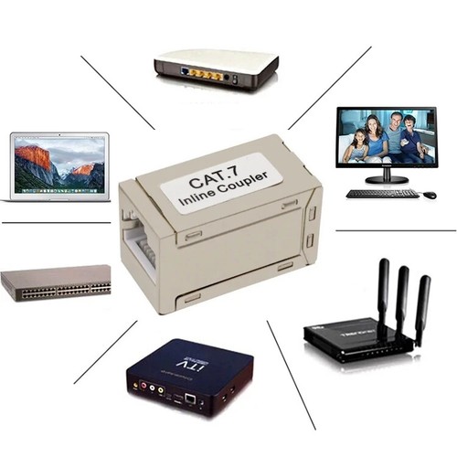 2x RJ45 Kupplung Cat7 LAN Verbinder Verlängerung Modul Kabel Cat7 Cat6A Cat6 - Bild 2 von 4