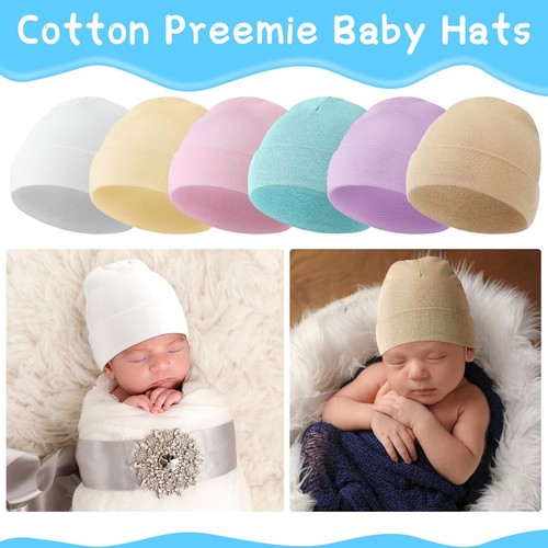 6 Pcs Preemie Baby Hats Cotton Preemie Caps Warm Newborn Beanie Premature Hat... - Picture 3 of 7