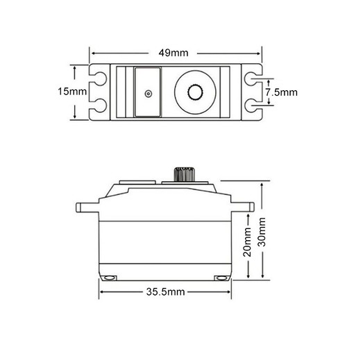 JX Metal Digital Coreless Motor Tail Servo For RC TREX ALZRC 500 Helicopter - Picture 3 of 9