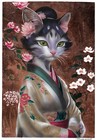 New Listingoriginal painting А3 119Do-X artwork airbrush acrylic modern cat portrait