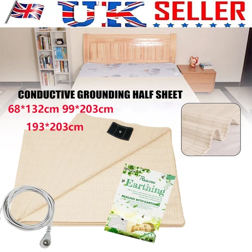 Earthing Bed Sheet Grounding Sheet Conductive Mat for Better Sleep 3 Sizes UK~