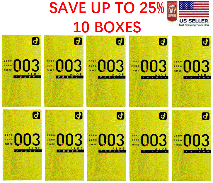 Okamoto Zero Three 003 Aloe Jelly 10-Box Set 100pc 0.03mm Latex Japan US