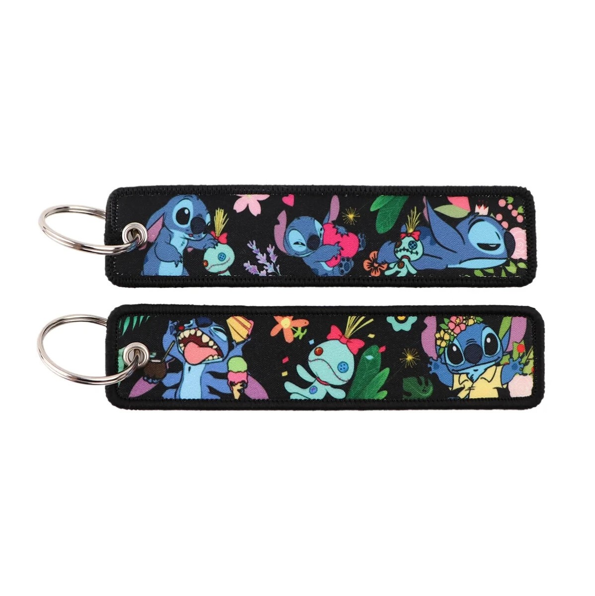 Stitch Lilo And Stitch Cartoon Dark Embroidered Double Sided Key