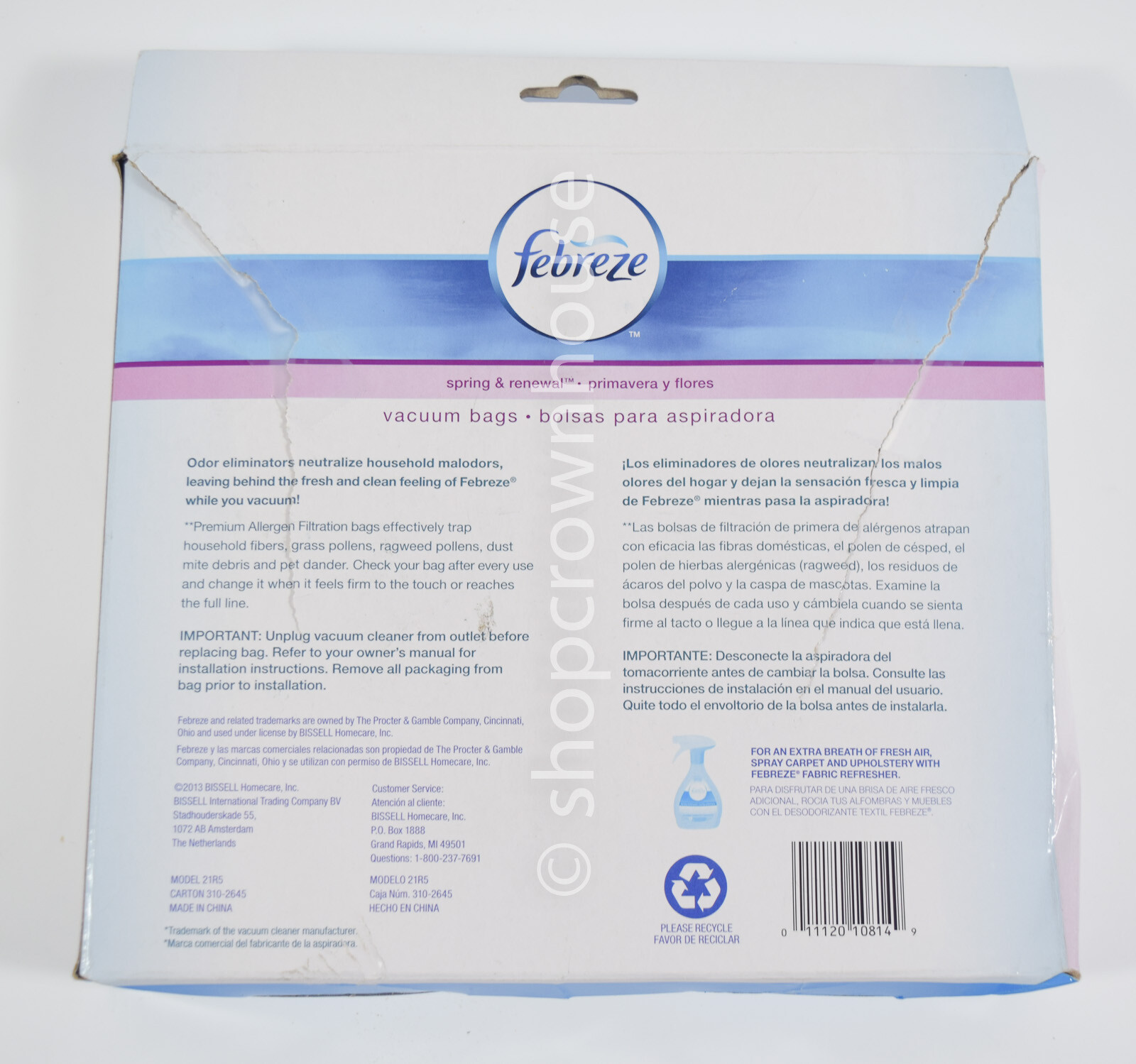 Febreze Spring & Renewal Vacuum Bags KENMORE C 5055 & 50558 CANISTER