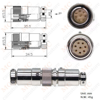 TAJIMI 8 pin Female plug,TAJIMI HT10A1.11J.8L-2 Camera Signal Line
