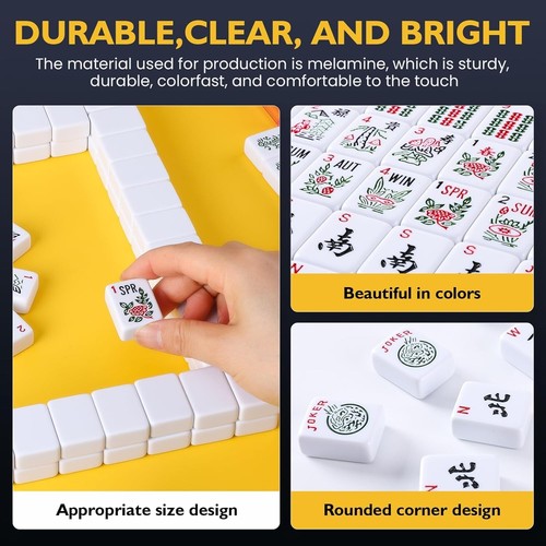 Complete American Mahjong Set with 166 Durable Tiles & Elegant Yellow Bag - Bild 6 von 9
