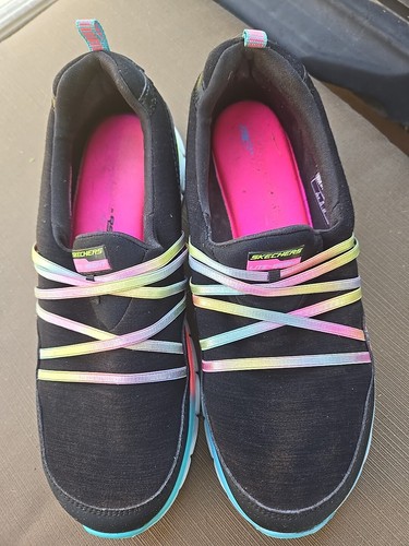 Zapatos sin cordones para mujer Skechers Air Streamer con cintas arco iris talla 8,5 - Imagen 3 de 8