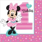 Minnie Mouse Party Supplies Lunch Napkins 16Pk 1st One Girl Birthday Tableware