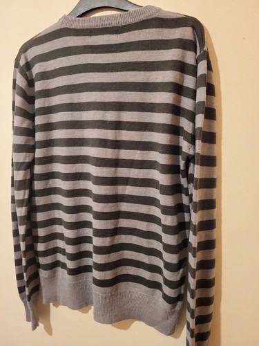 Kangaroo Poo Grey Stripe Lightweight Jumper Size Medium Mens 42" - Picture 7 of 9