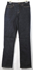 Lands' End Dark Blue High Rise Straight 5-Pocket Stretch Jeans with Flex Waist 4
