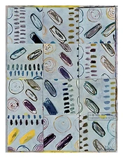 PATCHWORK # 2  Blues 1985 Diego Ventura * Mixed Media Collage * Frame Worthy Art