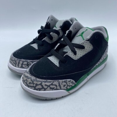 Nike Air Jordan 3 Retro Pine Green TD Black Green 832033-030 Kid's Size 9c NEW