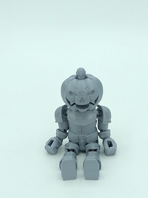 Articulated PUMPKIN KNIGHT Gray 6'' 3D Printed Figure