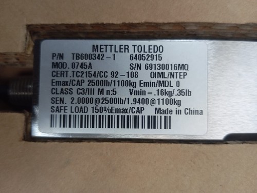 Mettler Toledo / Celda de carga / 0745A / TB600342-1 / 64052915 - Imagen 2 de 6