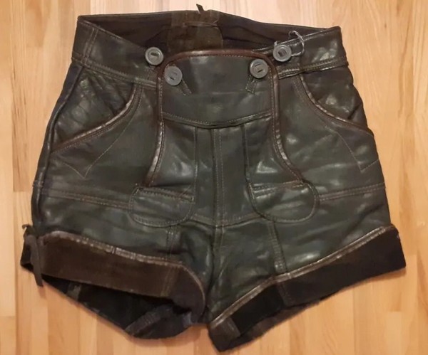 Kurze Lederhose Shorts Vintage Pfadfinder Gr. 128