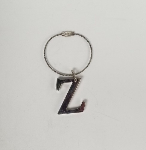 Silver Metal Name Initial Twist Keychain Gift Luggage Z - Picture 11 of 12