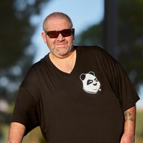 Tall Paunch Panda Logo V-Neck T-Shirt 
