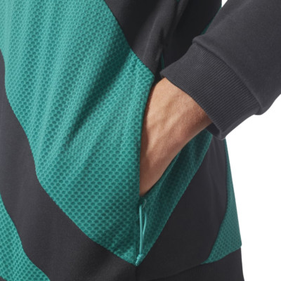 adidas eqt hoodie with stripe sleeves in green