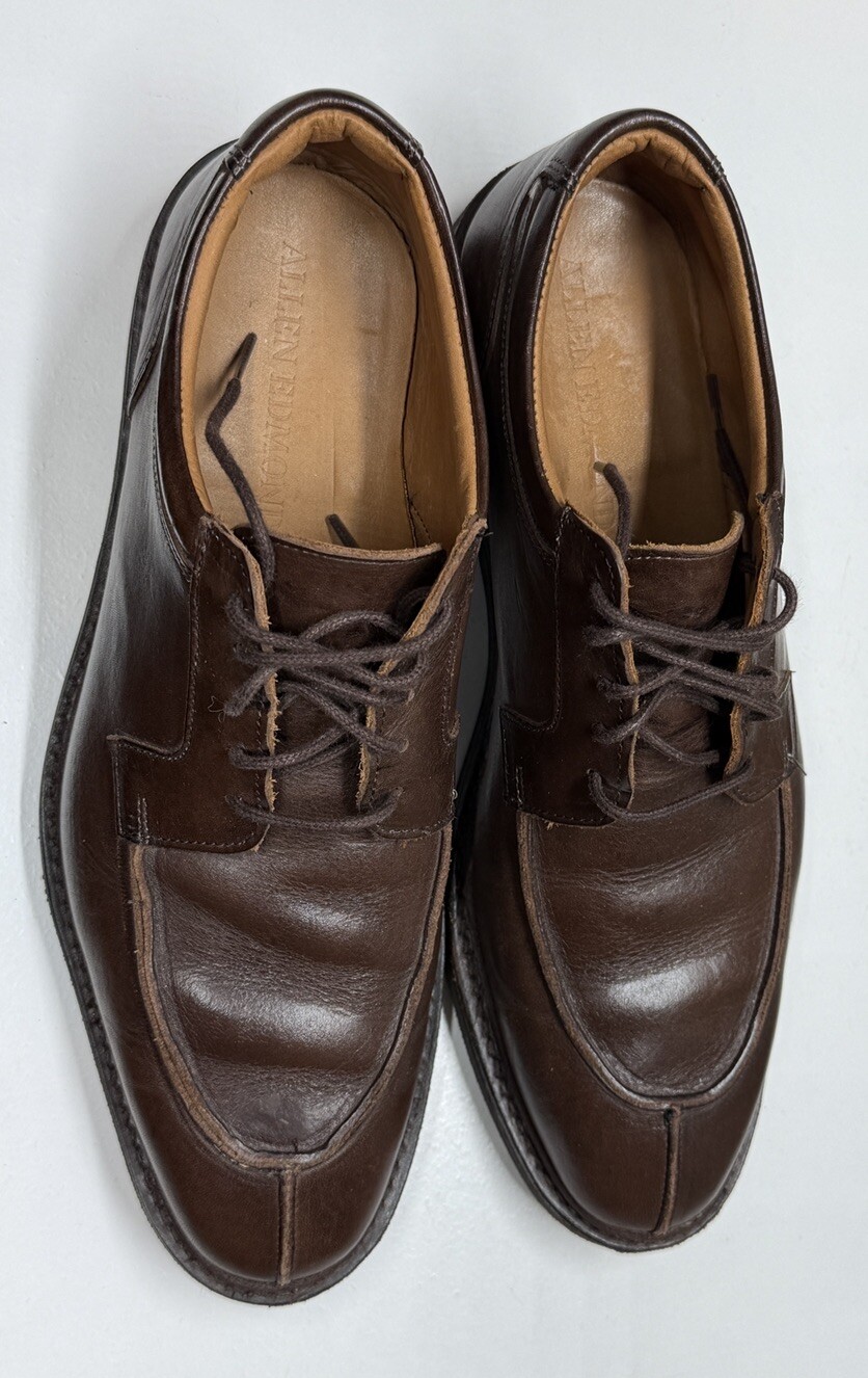 SAOLA Allen Edmonds "DENALI" Derby uomo pelle punta spaccata 10 D marrone USA 5784