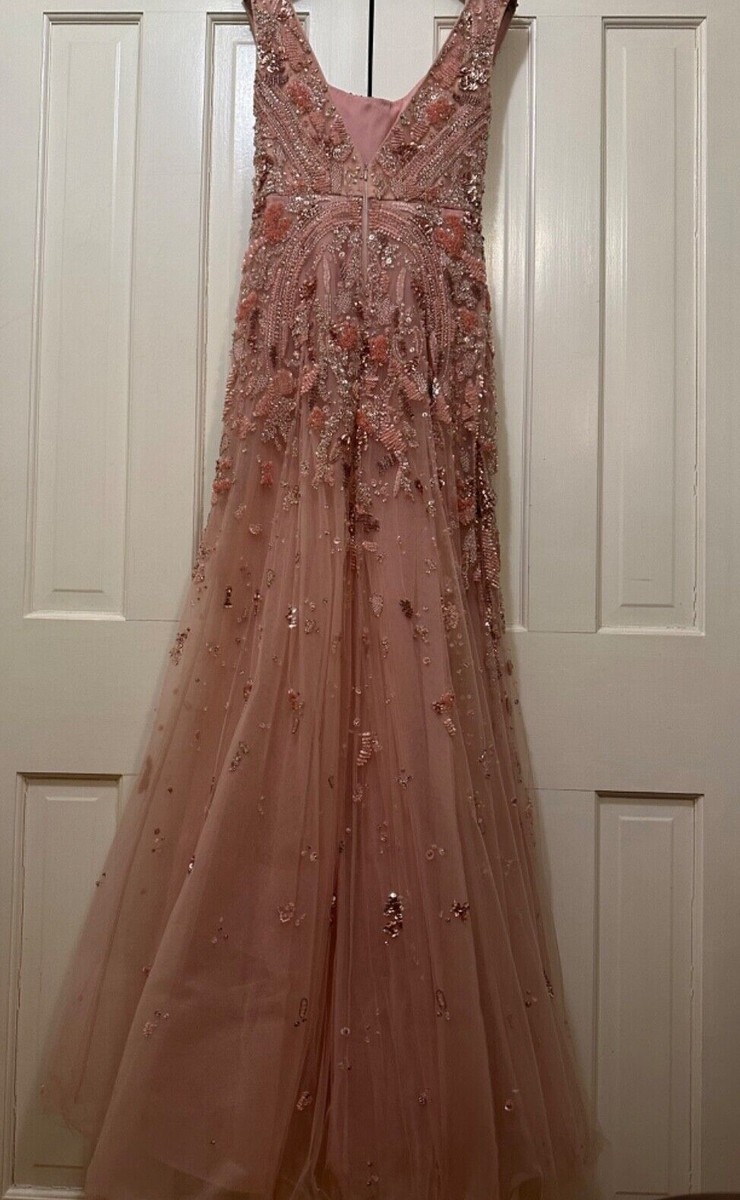 open lace back dress Multicolor Sequin Long Dress  ELIE SAAB