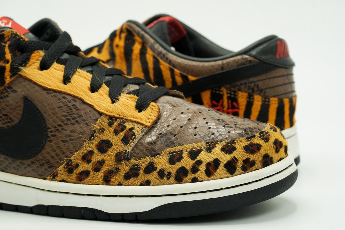 NIKE DUNK LOW USED SIZE 9.5 ATMOS BEAST PACK BLACK SAFARI NIKE DUNK LOW USED SIZE 9.5 ATMOS BEAST PACK BLACK SAFARI