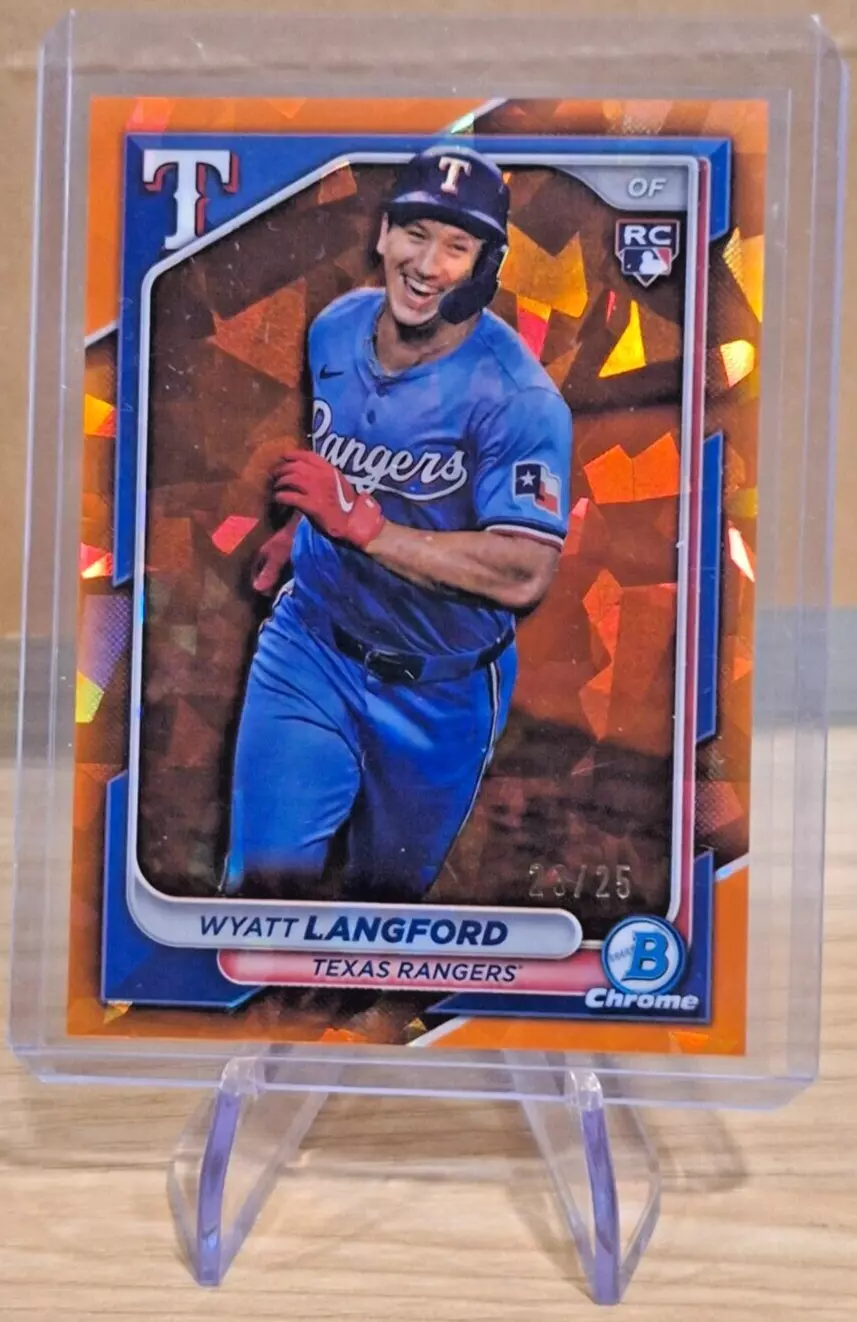 2024 Bowman Chrome Sapphire Orange #71 Wyatt Langford /25 (RC) Image Variation