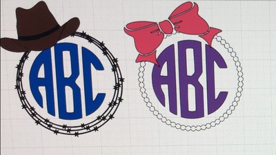 Monogram sticker cowboy or girl vinyl decal sticker car &hellip;