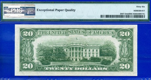 Billete de 20 dólares de la Reserva Federal 1934C PMG 66EPQ segundo mejor calificado nuevo reverso Fr 2057-Dnb - Imagen 4 de 4