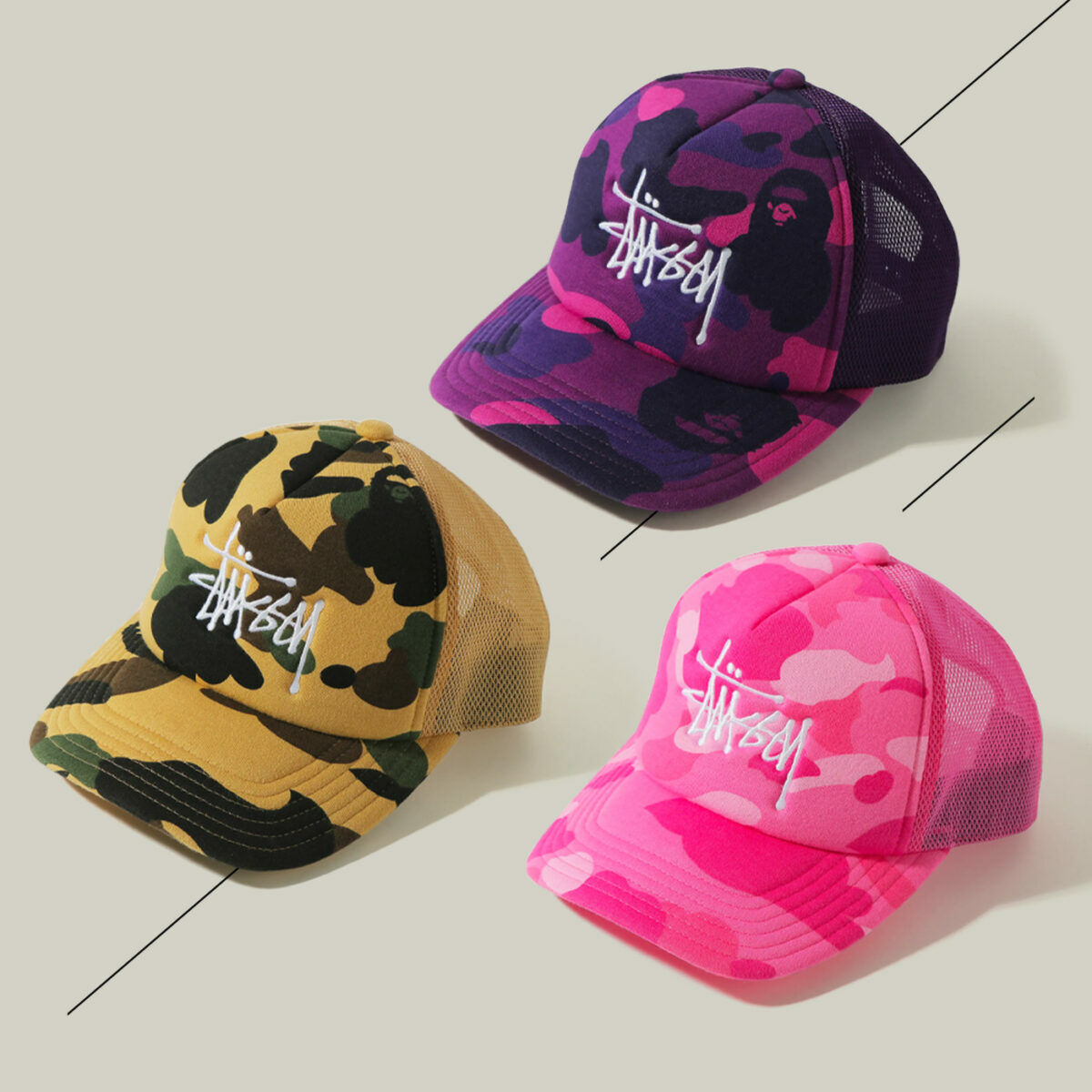 STUSSY x BAPE TRUCKER CAP S/S 2022 NIGO