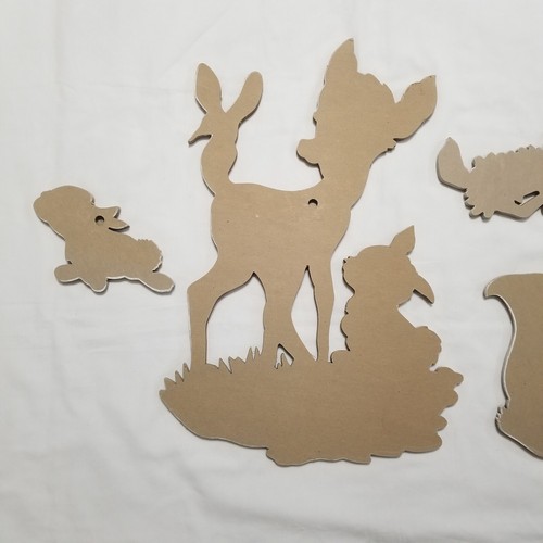 Vintage 1964 Walt Disney Dolly Spielzeug #319 Bambi Klopfer Stinktier Eule Wanddekor Ausschnitte - Bild 5 von 12