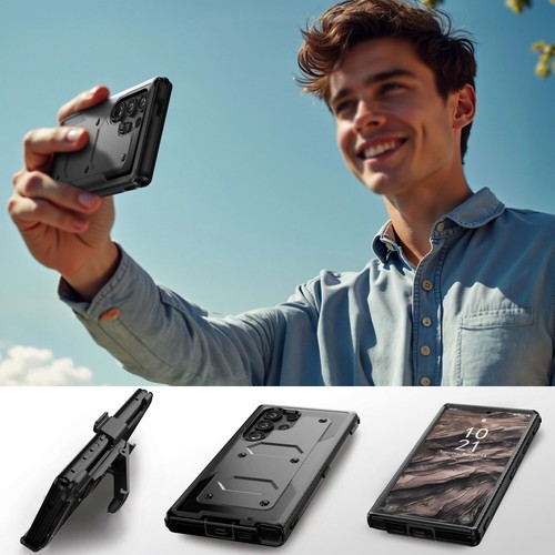 Funda/Protector de Pantalla con Clip de Cinturón Ultra Resistente para Samsung Galaxy S22/Plus/Ultra Resistente - Imagen 57 de 97