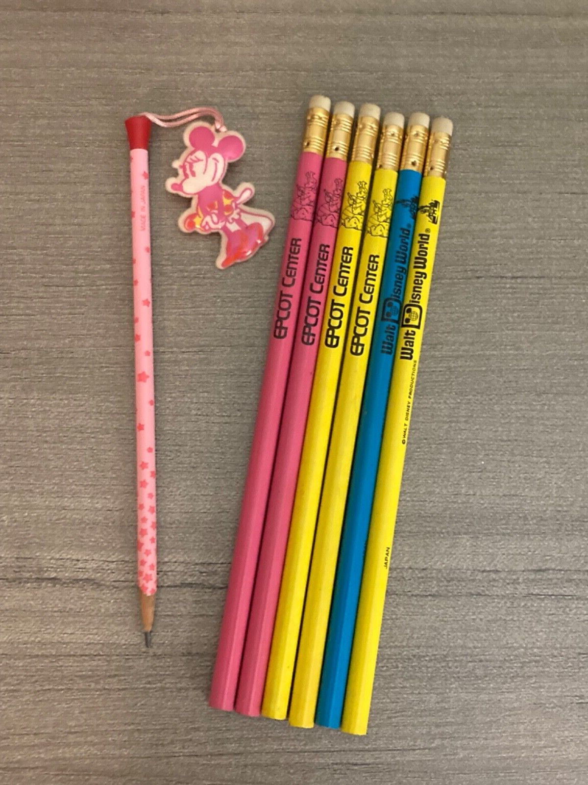 Vintage 1982 Epcot Center Figment Puff Minnie 7pc Disney Pencil Lot-image