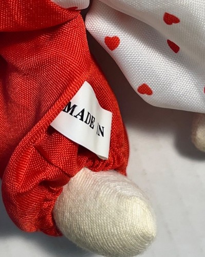 Vintage QTee Clown Doll Porcelain Face Red & White Heart Outfit Thailand - Picture 5 of 8
