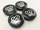 CENTER WHEELS CAPS 4 Black LOGO Resin ENKEI Silver Letter Size 56mm. Car Racing