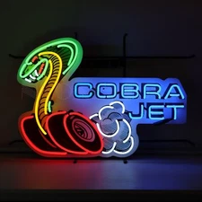 Ford Cobra Jet Neon Sign w/ Backing * Great for Ford & Shelby Fans FREE USA SHIP