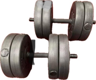 Adjustable Dumbbells Set 40kg Vinyl (Each Dumbbell 20kg Weights 4x 5kg  Plates) UK