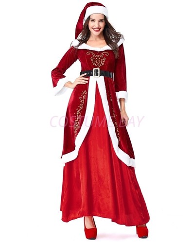 Mens Womens Mrs Santa Claus Suit Clause Christmas Xmas Costume Gown Fancy Dress - Bild 7 von 70