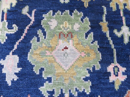2'11 x 20'3 Runner Hand Knotted Navy Blue Colorful Oushak Oriental Rug G13970 - Picture 7 of 11
