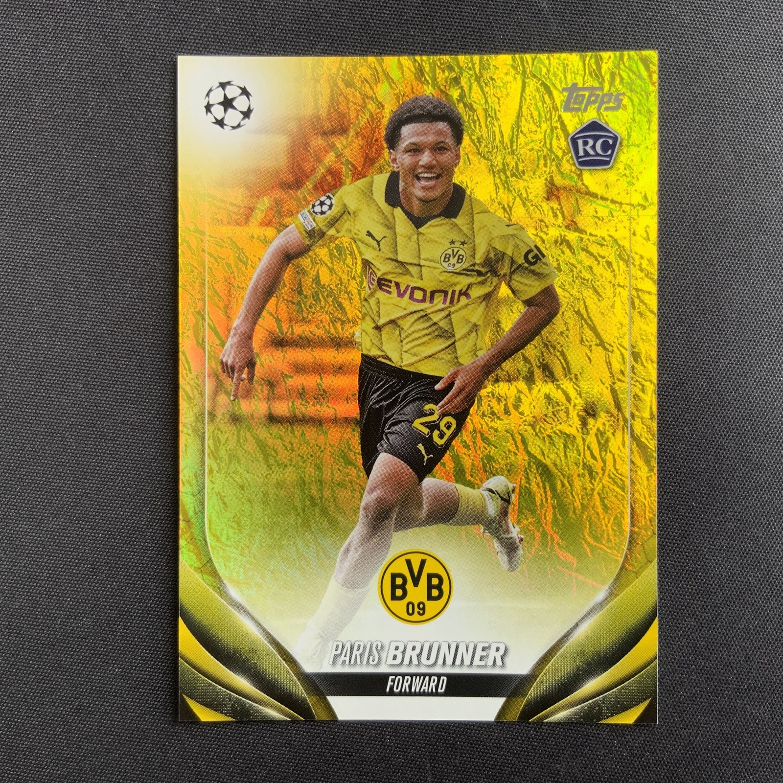 Paris Brunner RC 2023-24 Topps Chrome UEFA /50 Gold Refractor #44 BVB