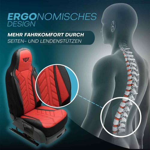Wohnmobil Sitzbezüge passend für R-Vision Condor (Schwarz-Rot) - Bild 5 von 12
